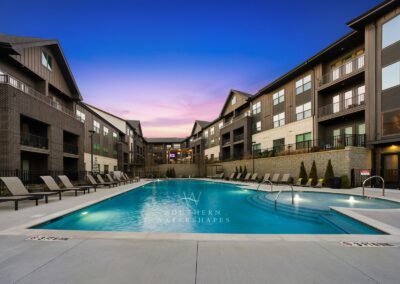 EVOQ East Cobb Pool at sunset