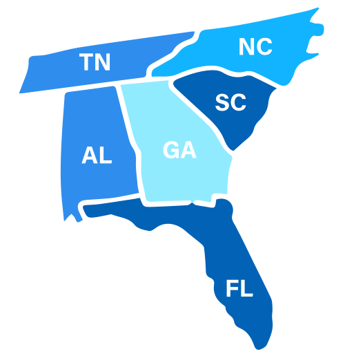 Map of Southern States